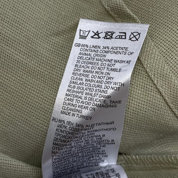 Reiss Ellis Oversized Button-Down Shirt • Size 0 • Khaki Green • Long Sleeve - Picture 12 of 12